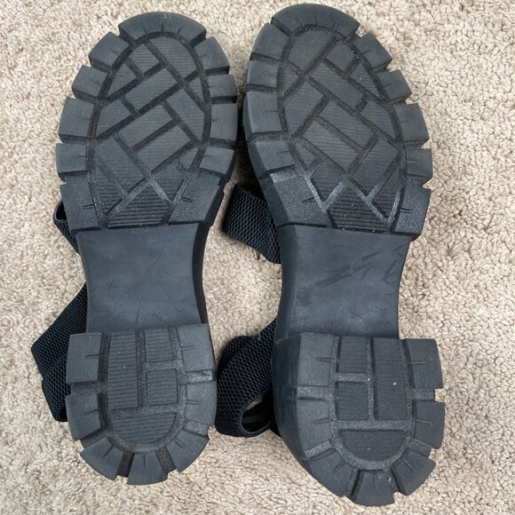 Madden Girl Chunky Platform Sandals Women Size 9 Black Lug Soles Strappy Y2K 90s - Picture 8 of 11